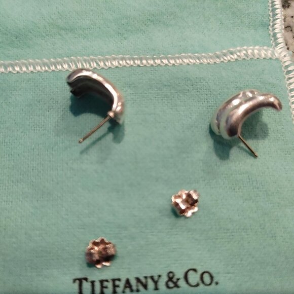 Tiffany & Co. Sterling Silver and 14K Yellow Gold Rope Stud Earrings with pouch - Picture 11 of 16